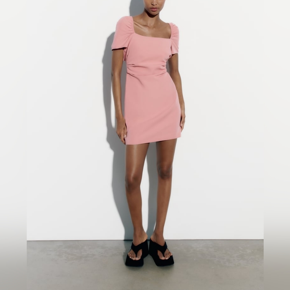 ZARA LINEN BLEND SHORT DRESS